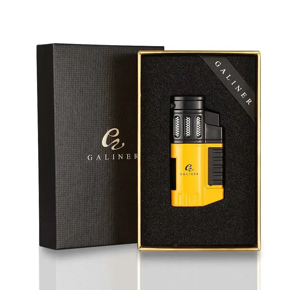 Galiner Cigar Torch Lighter Windproof 4 Jet Flame Butane