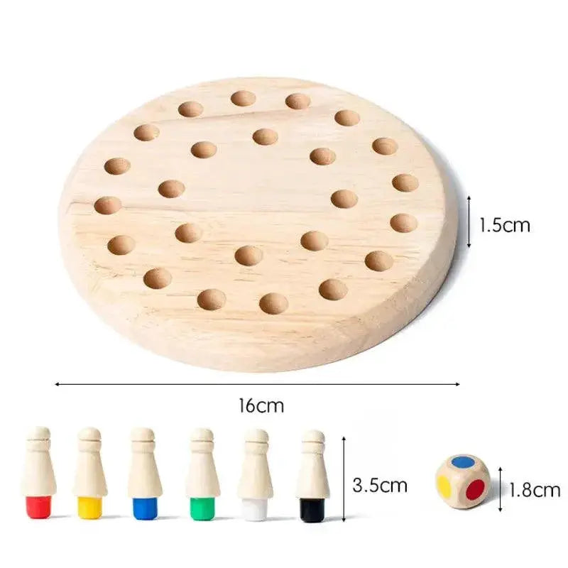 Wooden Memory Match Chess Game Educational Toy For All Ages