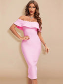 BEAUKEY Ruffle Bandage Dress