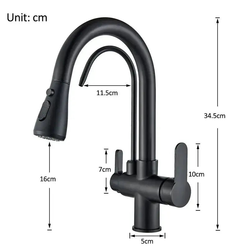 Quyanre Matte Black Filtered Crane Kitchen Faucet Series
