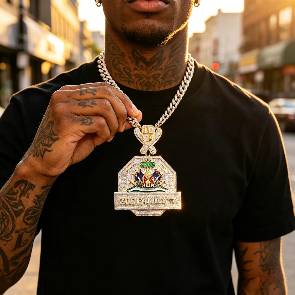 Iced Out Pendant Necklace K