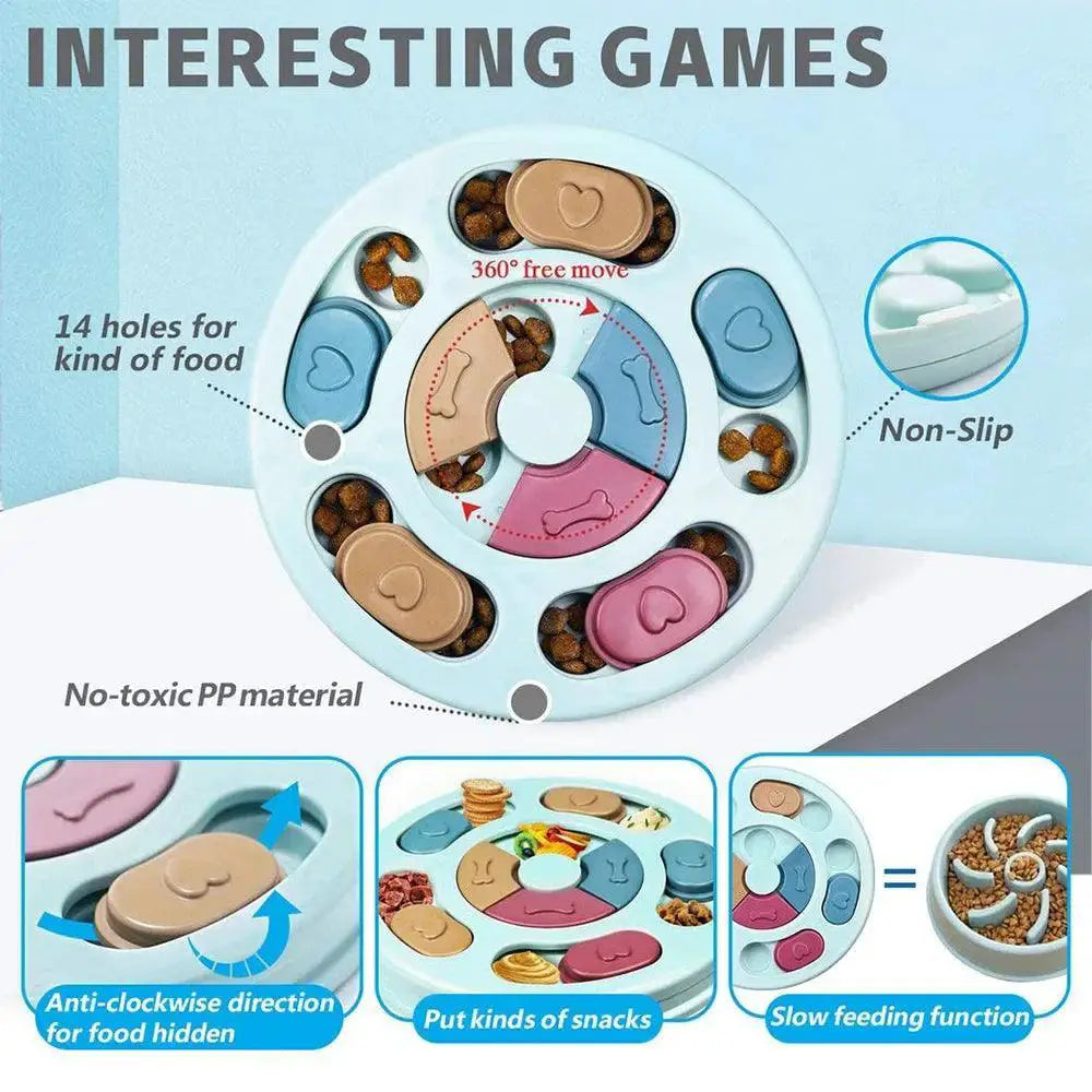 Interactive Dog Puzzle Feeder Toy for IQ and Slow Eating
