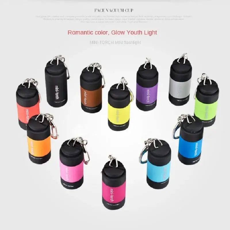 LED Micro Pocket Flashlight Portable USB Rechargeable Keychain Flashlight Waterproof Home Outdoor Hiking Camping Flashlight