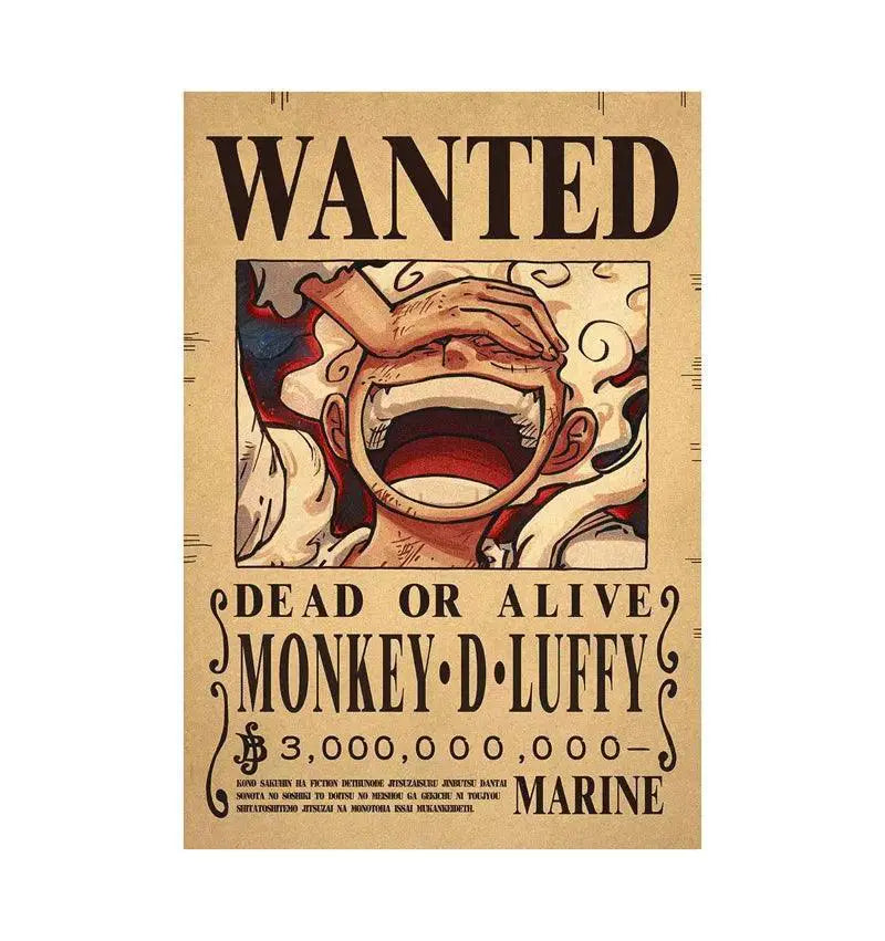 One Piece Luffy Vintage Wanted Posters Wall Decor Figure
