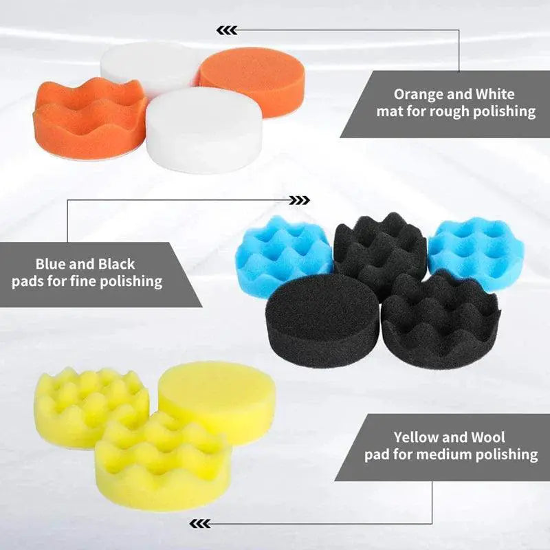 Car Polishing Sponge Pads Kit Foam Pad Buffer Kit Wax Pads