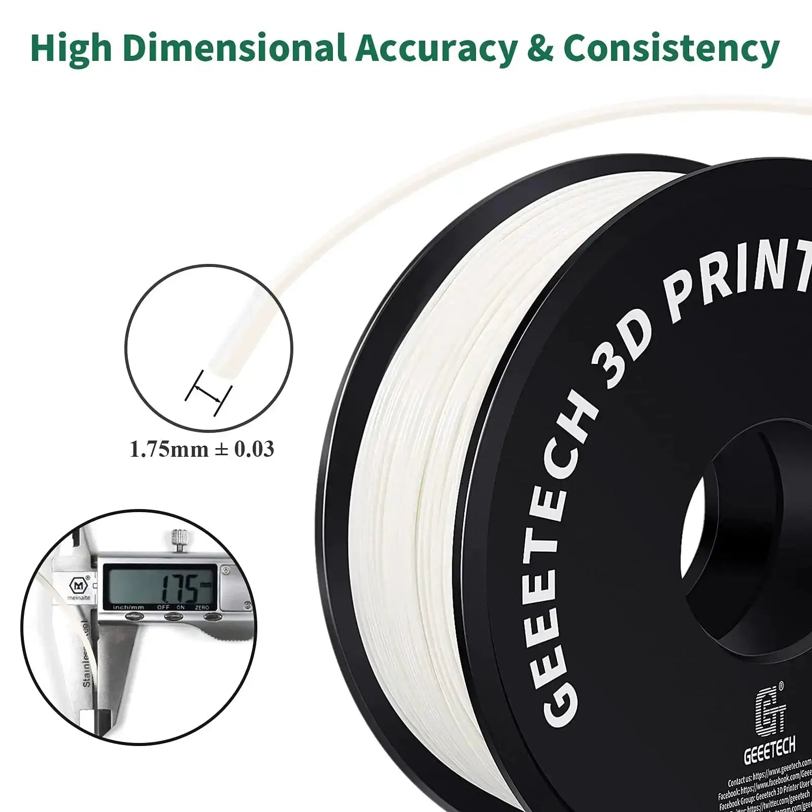 Geeetech ABS 3D Filament 1.75mm 1kg Non-Toxic Colors Pack