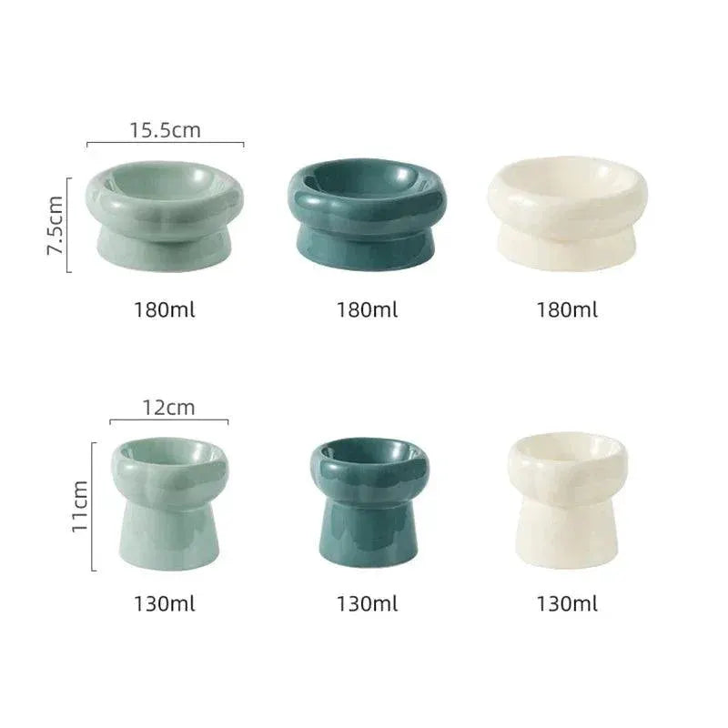 Ceramic Elevated Pet Feeding Bowl for Cats and Dogs