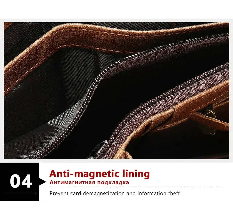 WESTAL Genuine Leather Wallet RFID Coin Purse for Men