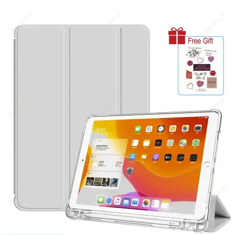 With Pencil Holder Case for iPad A19 12th A16 2026 Pro11 M5 M4 Air11 8 M3 M2 Air 5 4 10.9 10.2 8 9 10th 5/6th 2017 2018 9.7 10.5