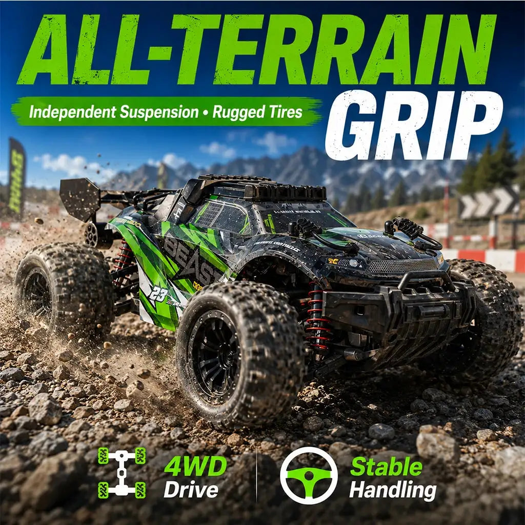 ZNLYRION 1:18 Scale 4-Wheel Drive RC Off-Road Car 35km/h All Terrain Racing Buggy Metal Bottom Plate Independent Suspension RC Toy For Adults Kids