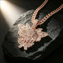 Full Diamond Iced‑Out Butterfly Cartoon Pendant Hip Hop