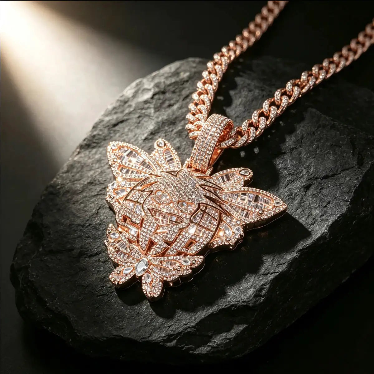 Full Diamond Iced‑Out Butterfly Cartoon Pendant Hip Hop — product view 1