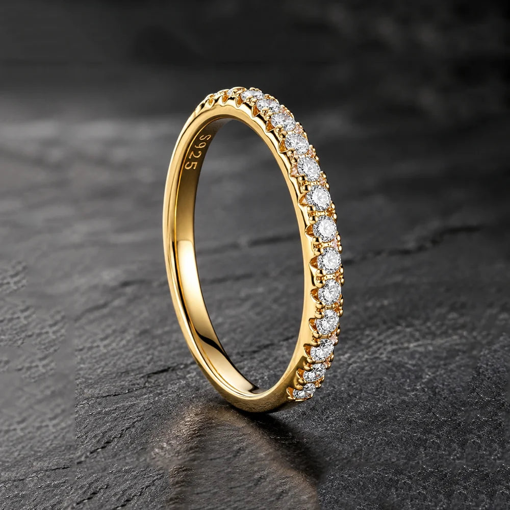 Moissanite Ring in Sterling Silver Fashion — product view 4