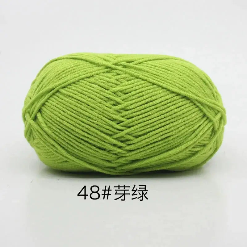 Milk Cotton Knitting Yarn 4 Ply 40 To 50g Set For Crafts