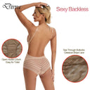 Elegant Backless Lace Bodysuit Deep V Neck Shapewear