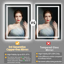 LUVODI Dual Lights Crystal Clear LED Bathroom Mirror 28 Inch