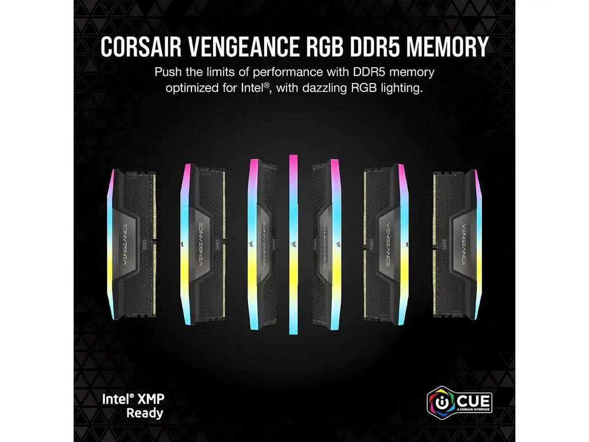 CORSAIR Vengeance RGB 16GB (2 x 8GB) 288-Pin PC RAM DDR5 5200 (PC5 41600) Desktop Memory Model CMH16GX5M2B5200Z40