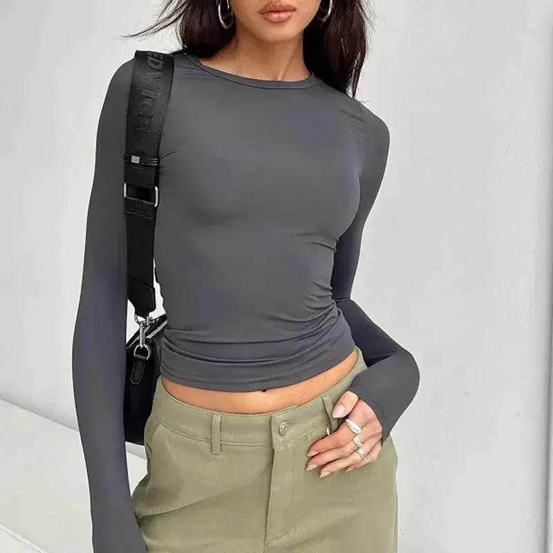 Slim Fit Pullover Tee Womens Urban Street Style Essential