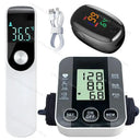 Medical Arm Blood Pressure Meter Tensiometers Tonometer Cuff Fever Thermometer Oximeter Heart Rate 3 IN 1 Set