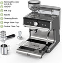 Espresso Coffee Machine with Grinder, Semi-Automatic Espresso