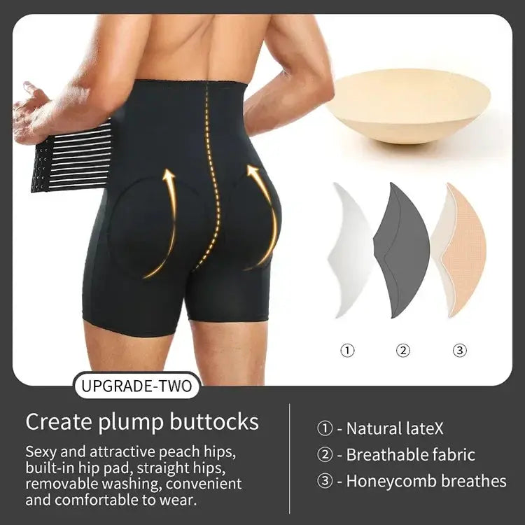 Men Shapewear Control Pants Fitness Waist Trainer Corset
