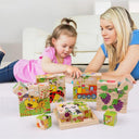 Wooden Blocks Puzzle Game Animal Fruit Traffic Theme Toy