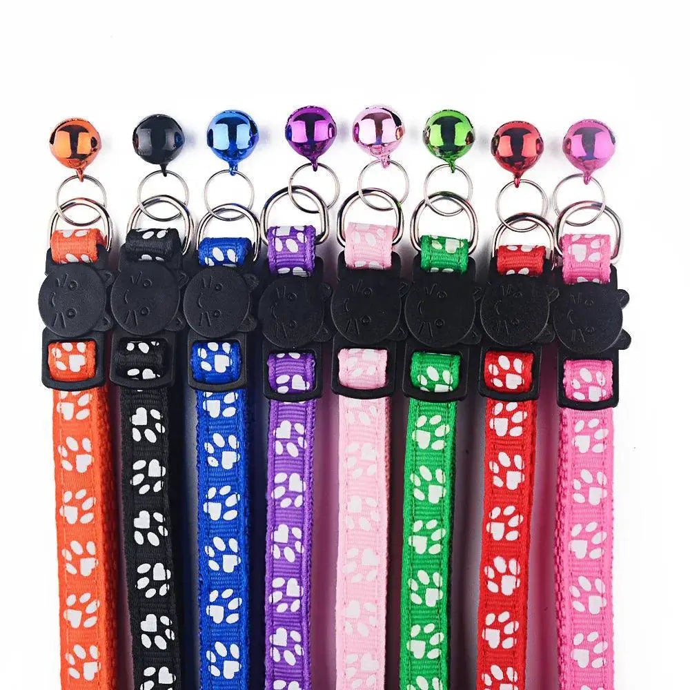 Adjustable Personalized Nylon Cat Collar With Bell And Tag