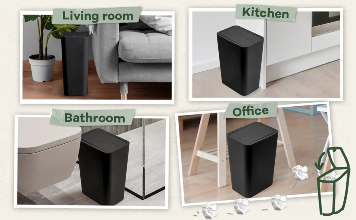Odor-Control Bathroom Trash Can With Lid — product view 15
