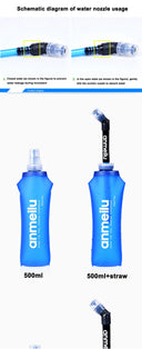 Ultralight Collapsible BPA-Free Water Bottle with Straw 500ml
