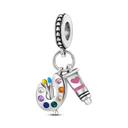 Charm Bead Sterling Silver Pink
