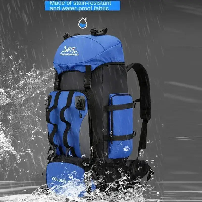 90L Waterproof Hiking Camping Backpack Rucksack Outdoor Gear