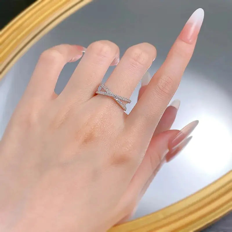 Moissanite Cross Silver Ring For Her — product image 4