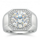 Unisex Sterling Silver Moissanite Ring