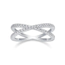 Moissanite Ring in Sterling Silver Crossover