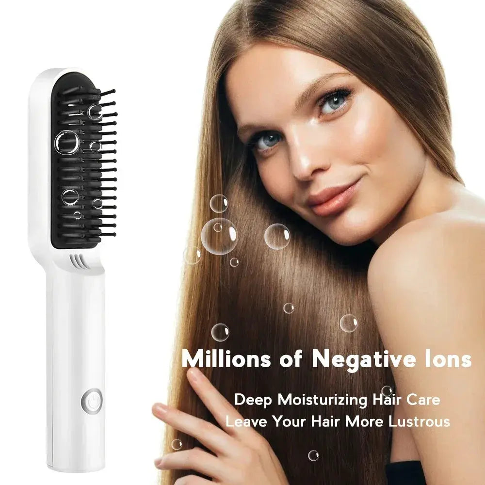 Wireless Heating Hair Comb Straightener For Men's Beard