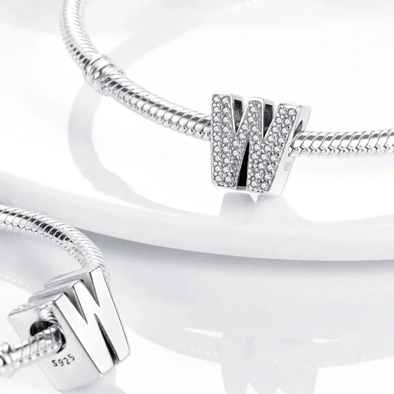 26 Letters Charm Beads For Pandora 925 Silver Bracelet