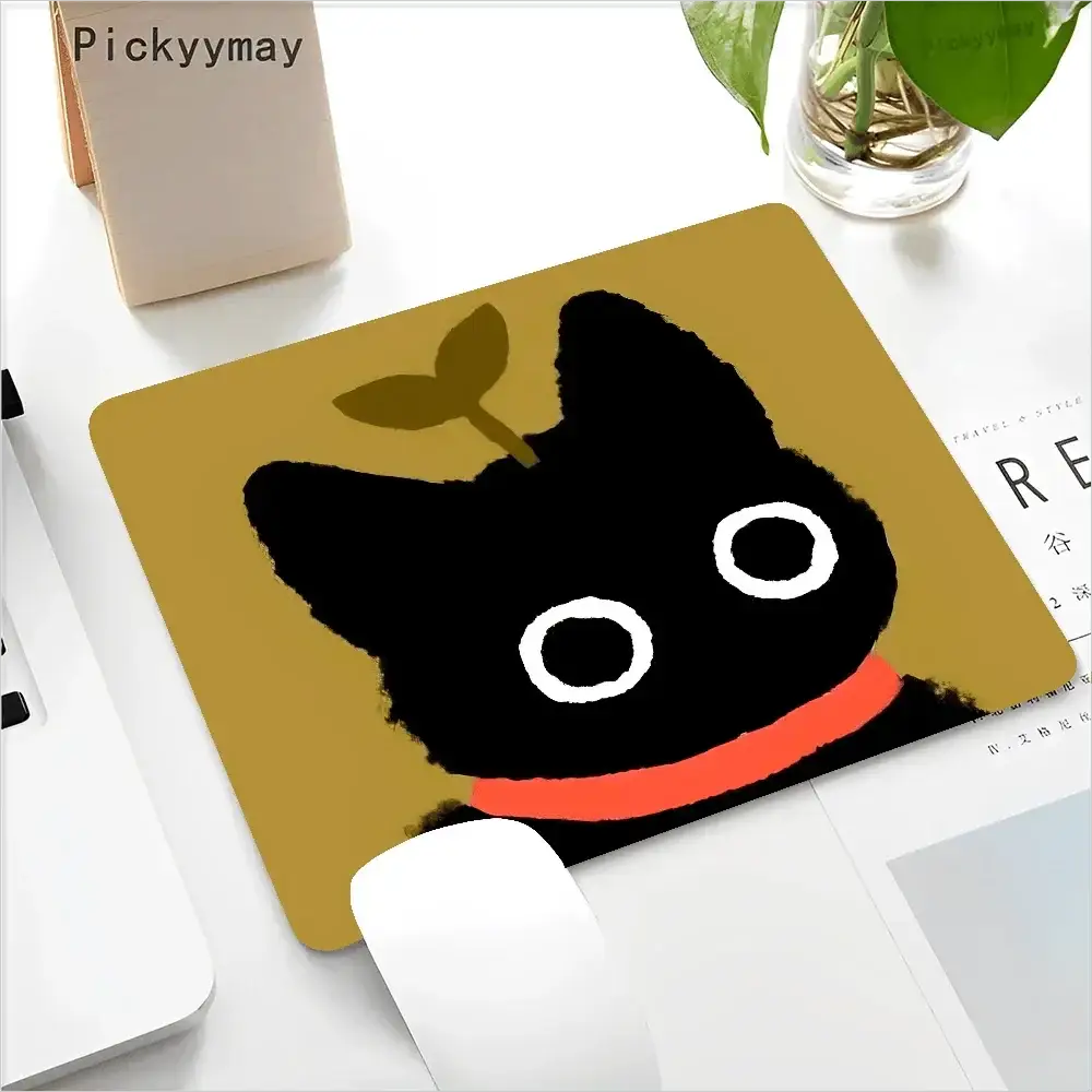 Black Cat Gaming Mousepad Desk Mat for Work and Play