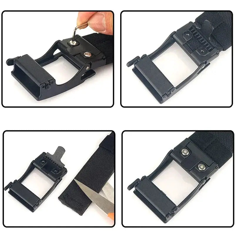 Tactical Belt For Men Metal Automatic Buckle 1100D Nylon
