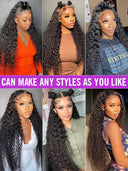 40 Inch Brazilian Curly Lace Front Wig Deep Wave Human Hair