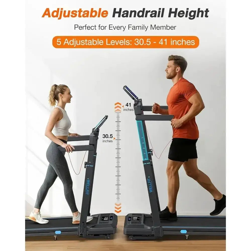 Adjustable Incline 4-in-1 Folding Treadmill, 3.5HP Quiet Desk Treadmill, 350 lbs Capacity Portable Walking Pad with App, Compact