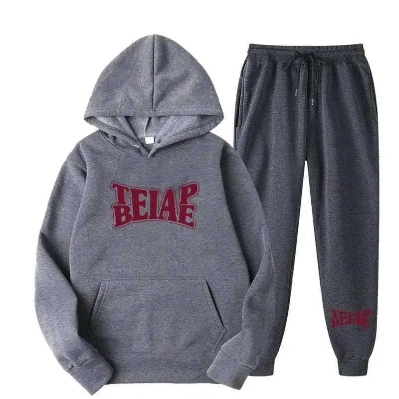 Fashion Print Mens Hoodie Set Oversized Comfort Style