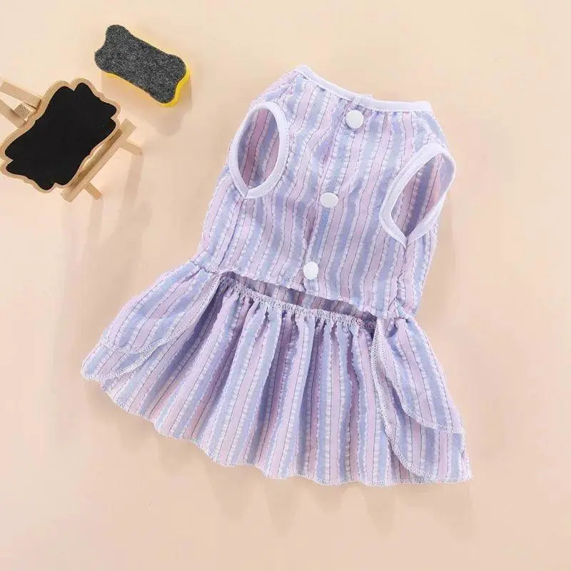 Puppy Butterfly Striped Pet Skirt Summer Princess Dog Dress