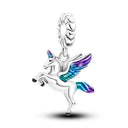 Silver Rainbow Flower Dragonfly Charm