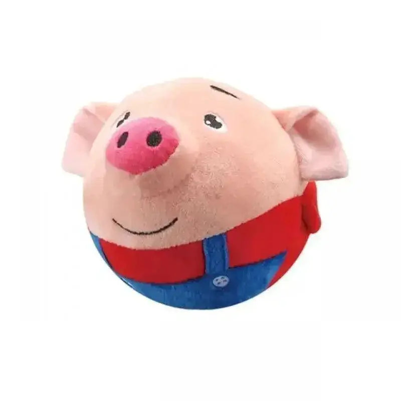 Interactive Dog Toy Ball Bouncing Plush Jump Fun Deluxe