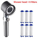 4 Modes High Pressure Shower Head with Filter and Massage