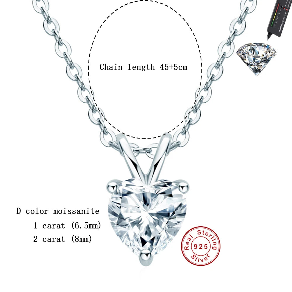 Heart Cross Moissanite Pendant Necklace in Sterling Silver — product view 2