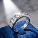 Elegant Half Eternity Silver Ring
