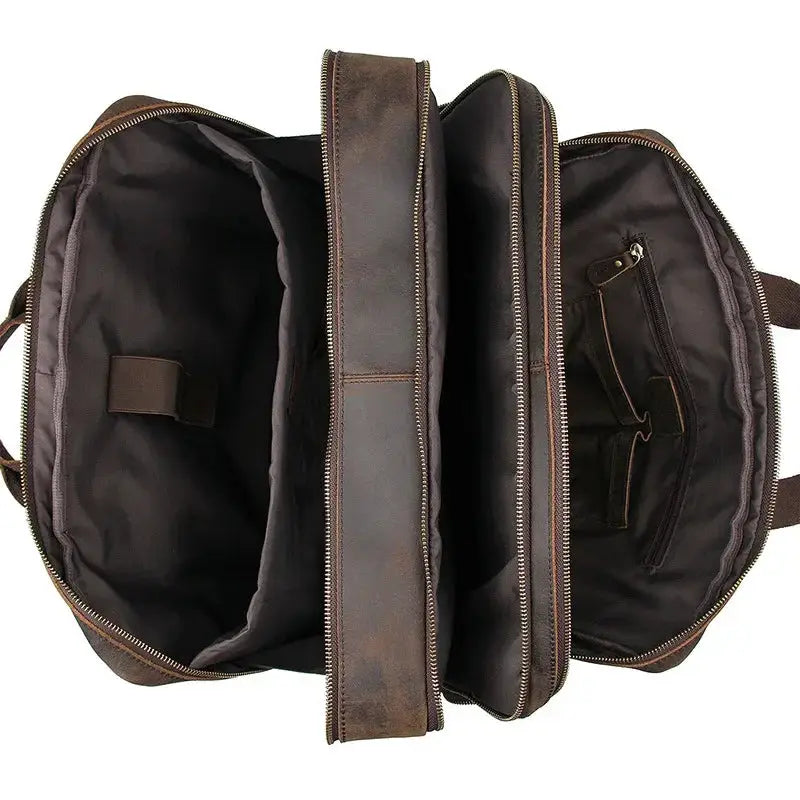 17.3 Inch Laptop Briefcase Leather Bag Retro Professional