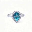 Sterling Silver Sterling Green Moissanite Ring