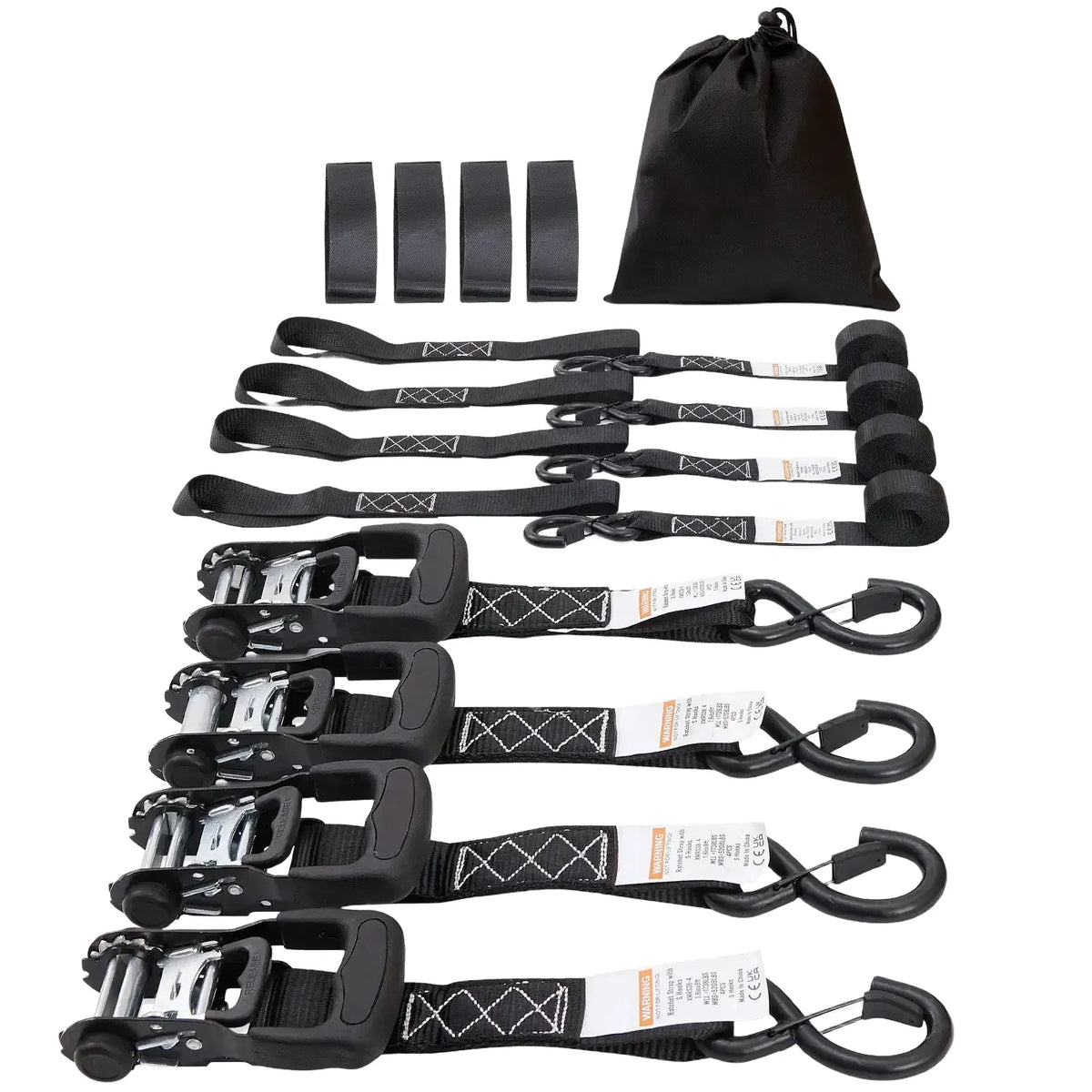 Heavy Duty Ratchet Tie Down Straps — product view 1